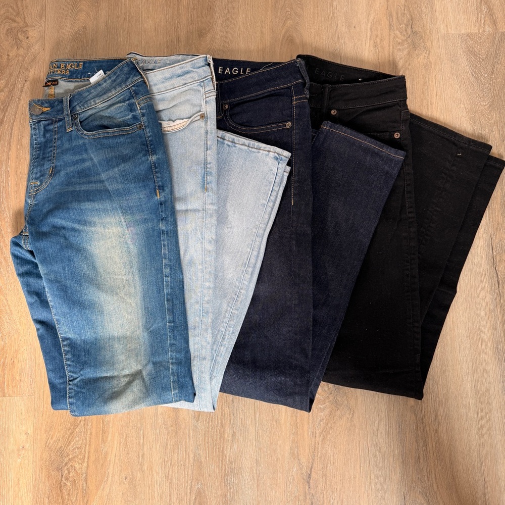 American Eagle Outfitters Blue and Black Jeans Collection